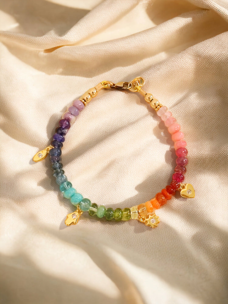 Charmed Rainbow Gemstone Bracelet