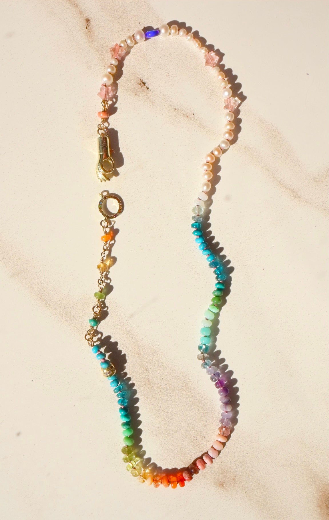 Rainbow Split - multi gemstone necklace