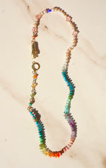 Load image into Gallery viewer, Rainbow Split - multi gemstone necklace
