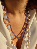 Загрузить изображение в средство просмотра галереи, Blue Lace Agate &amp; Pearl Necklace
