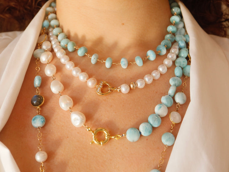 Pearl Necklace with Heart Clasp