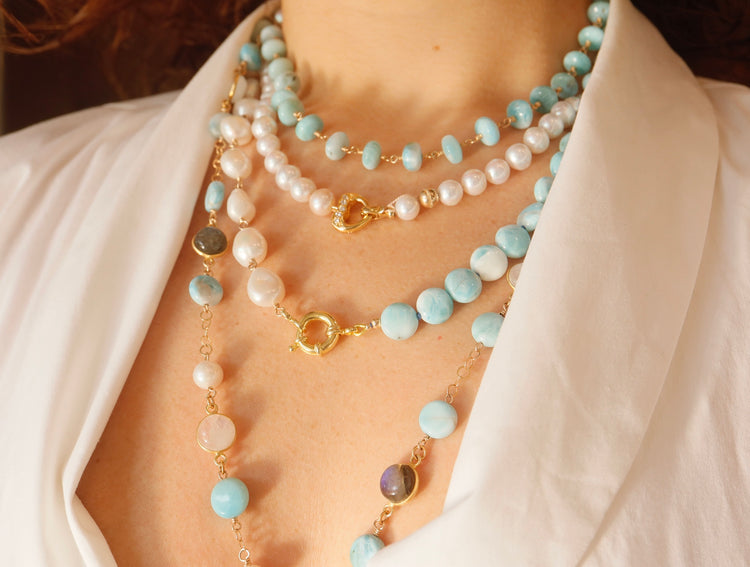 Pearl Necklace with Heart Clasp