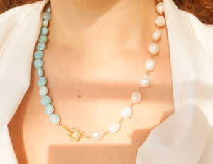Larimar & Pearl Necklace