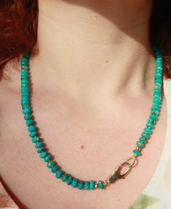 Kingsman Turquoise Necklace with Aumaro Lobster Claw