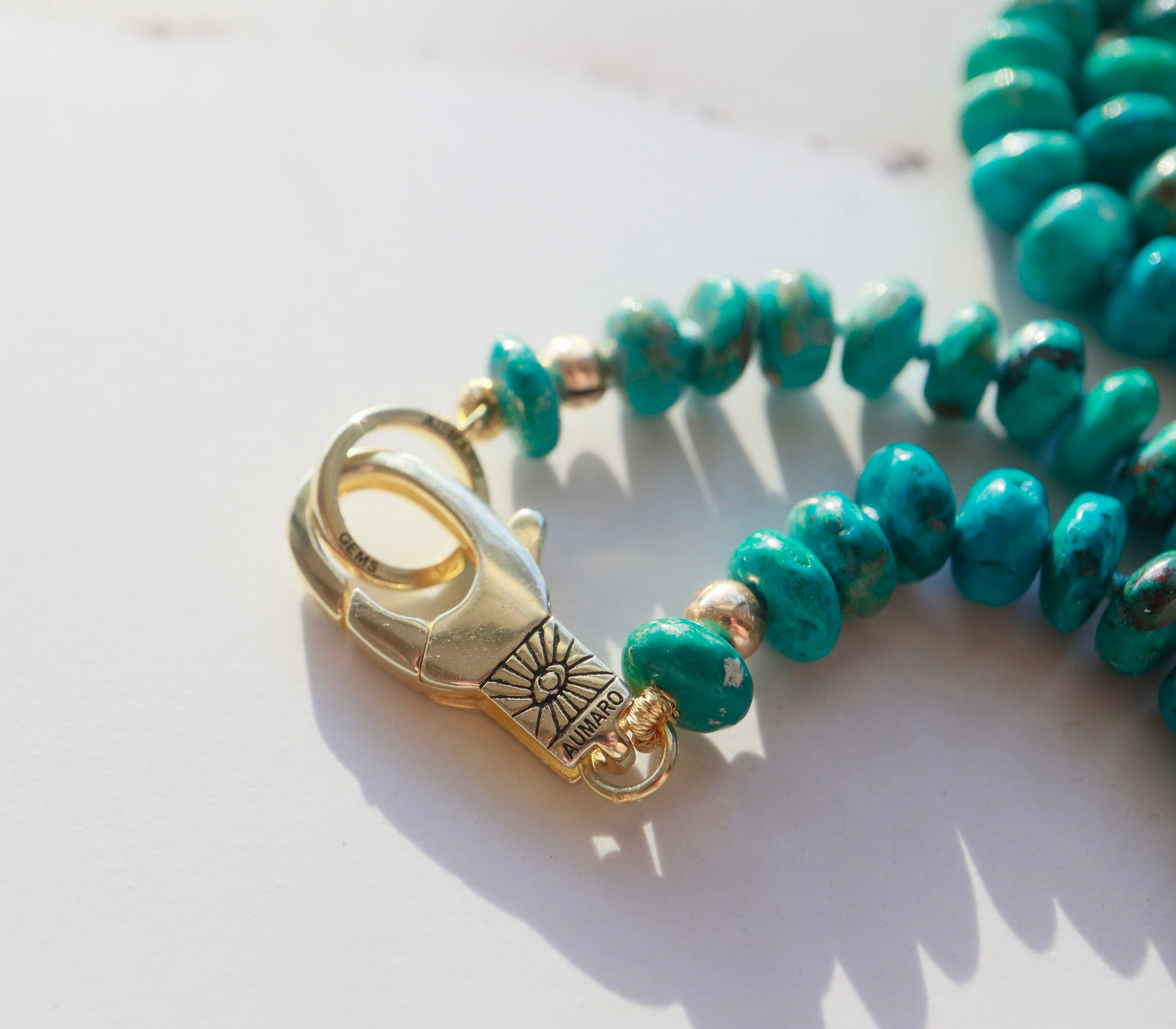 Kingsman Turquoise Necklace with Aumaro Lobster Claw