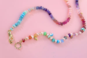 Charmed Rainbow Gemstone Necklace