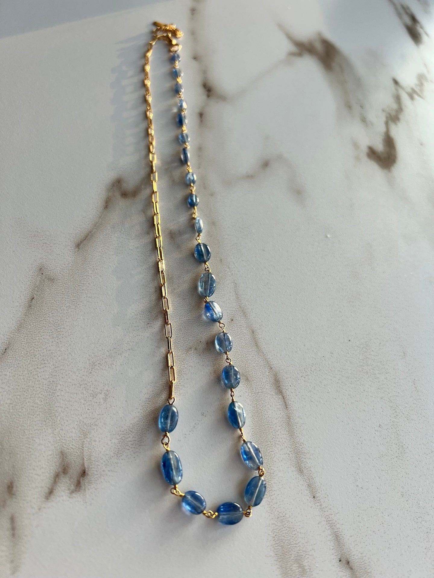 Blue Kyanite Paperclip Chain