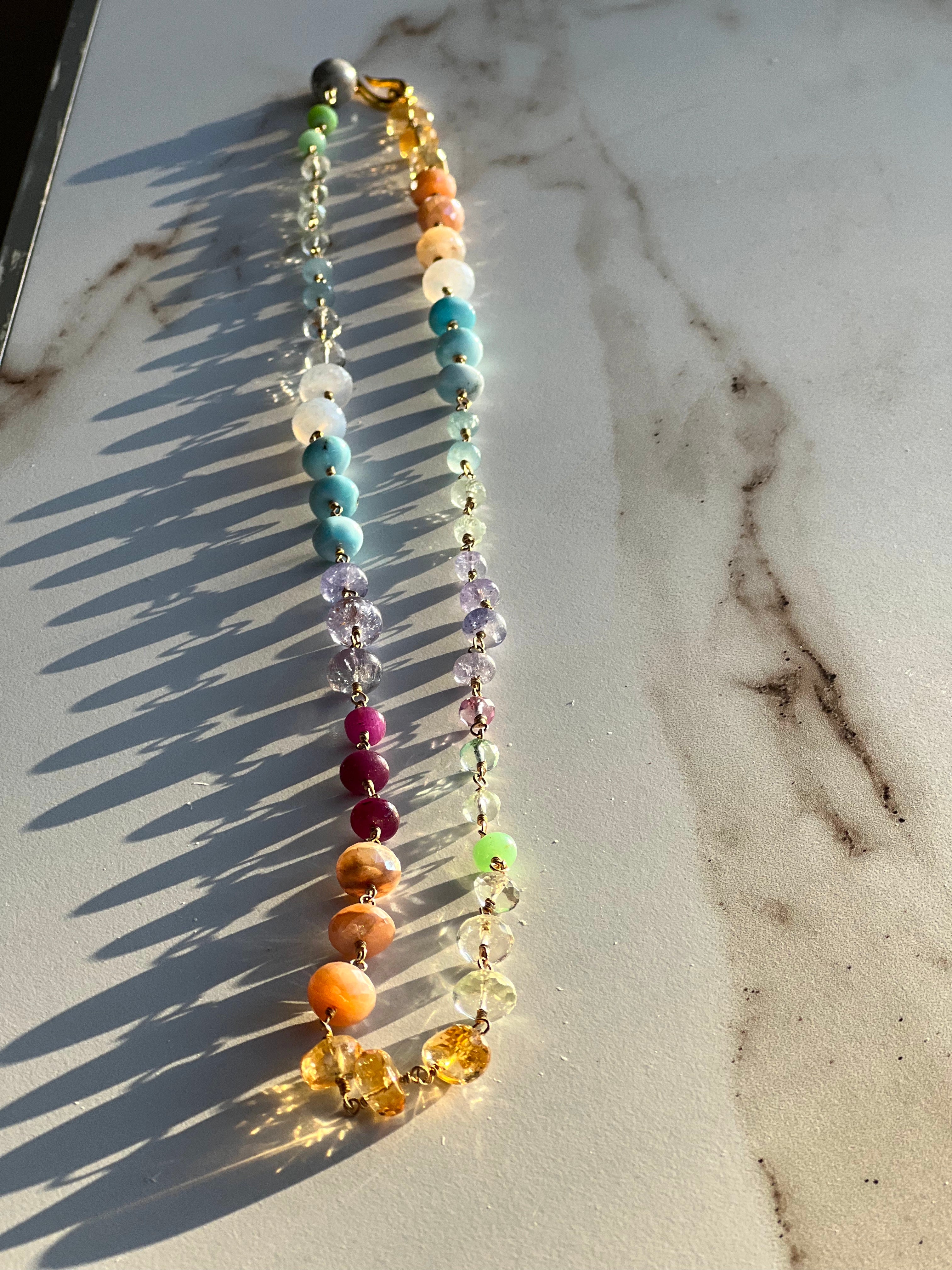 Semi-Precious wired gemstone necklace