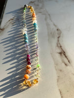 Load image into Gallery viewer, Semi-Precious wired gemstone necklace
