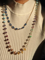 Load image into Gallery viewer, Semi-Precious wired gemstone necklace
