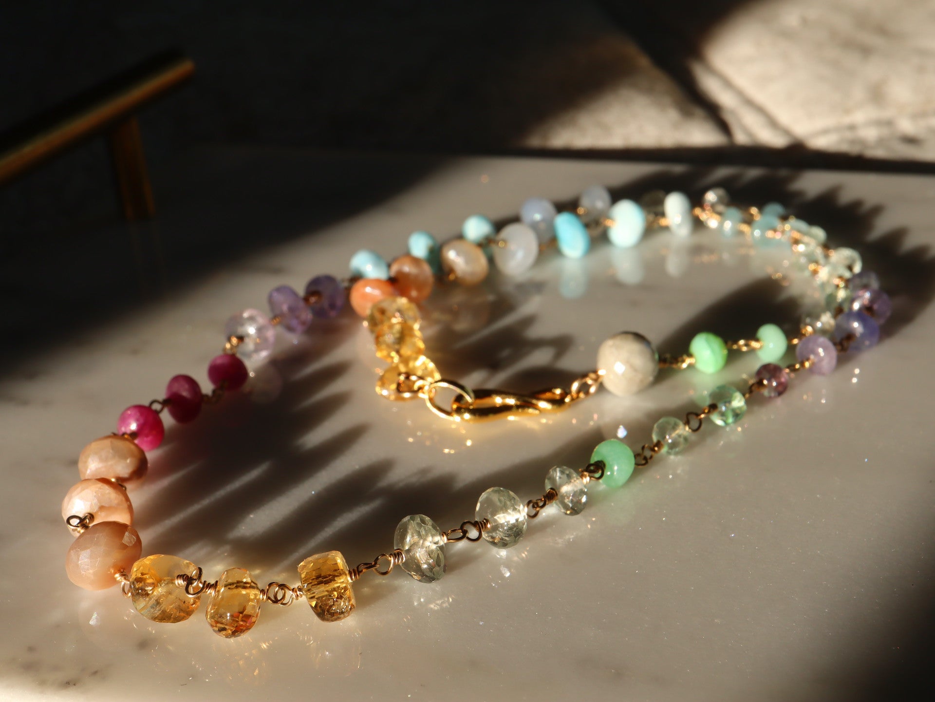 Semi-Precious wired gemstone necklace